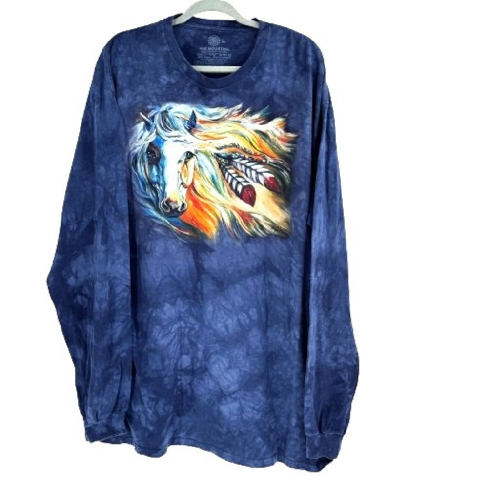 The Mountain War Horse Breaking Dawn T-Shirt Women's 3XL Tie Dye Marcia Baldwin